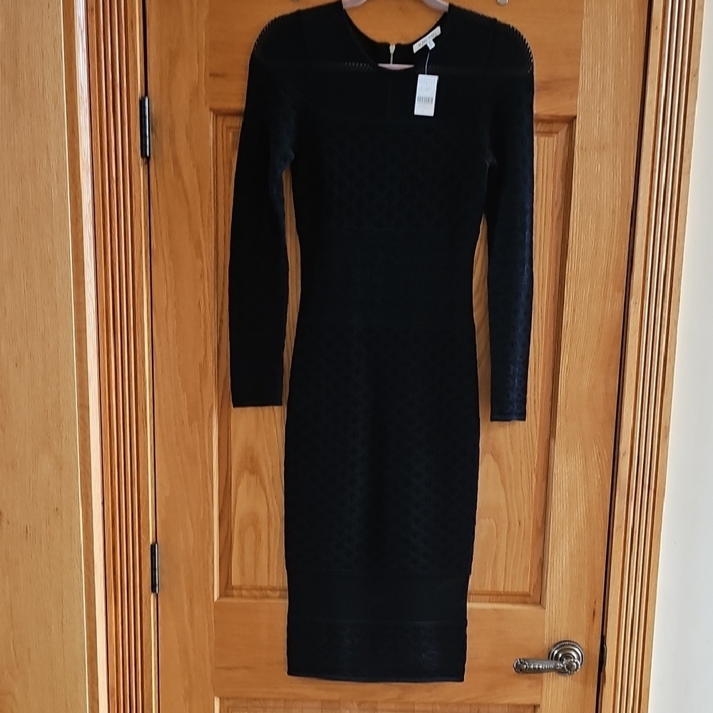 RONNY KOBO Midi Black Fitted Dress.